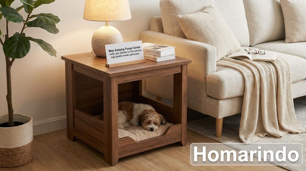 Meja Samping (Side Table) Dua Fungsi