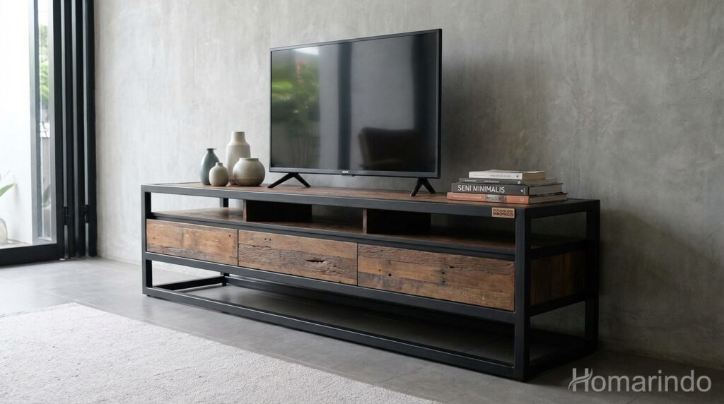 Meja TV Industrial Minimalis
