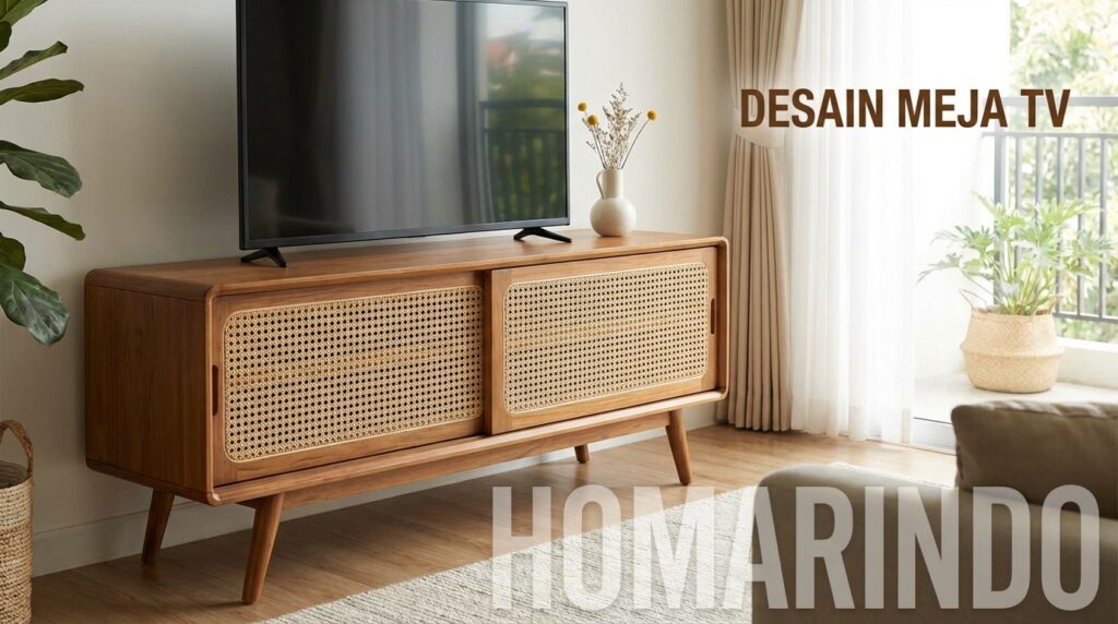 Meja TV Mid-Century Modern