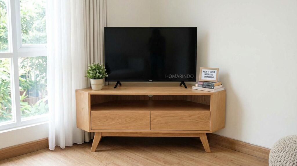 Meja TV Sudut (Corner Stand) Minimalis