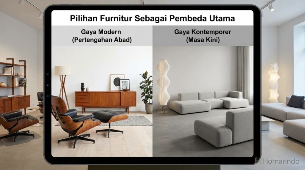 Perbedaan Gaya Modern dan Kontemporer dalam Interior