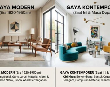 Perbedaan Gaya Modern dan Kontemporer dalam Interior