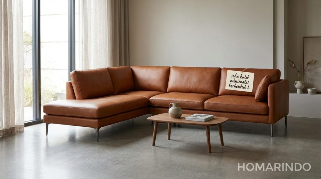 Sofa Sudut Kulit Vegan