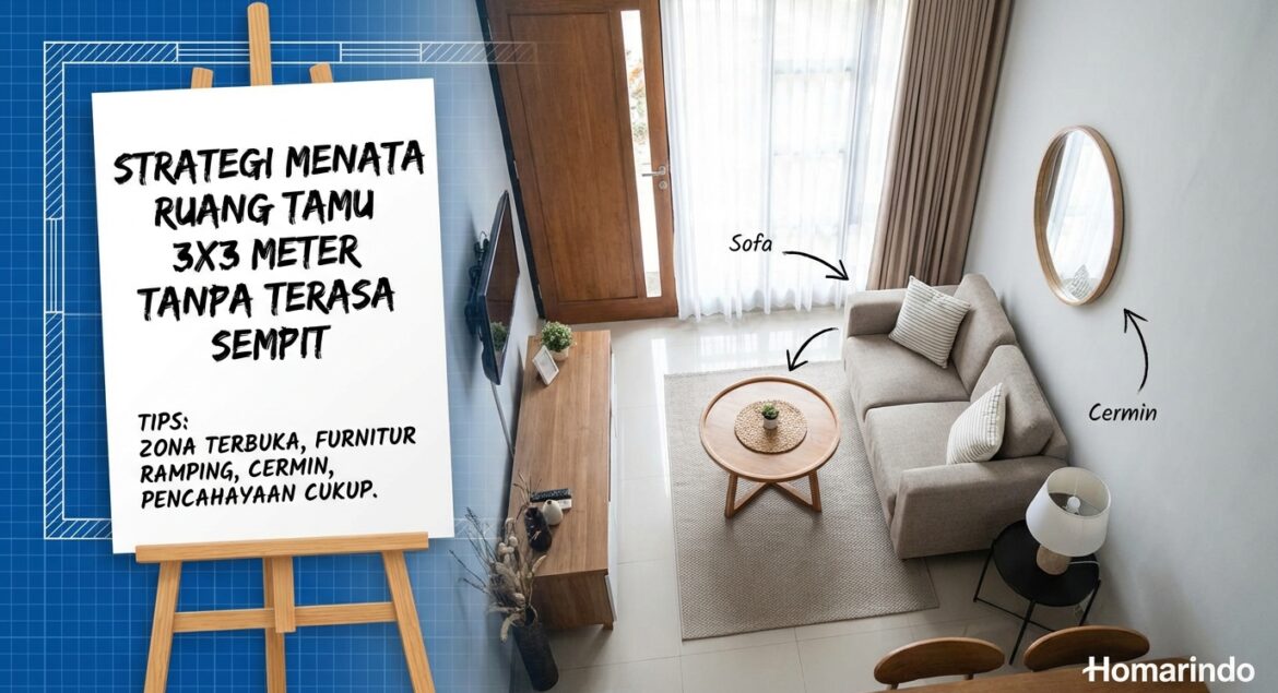 Strategi Penataan Ruang Tamu 3x3 Meter Tanpa Terasa Sesak