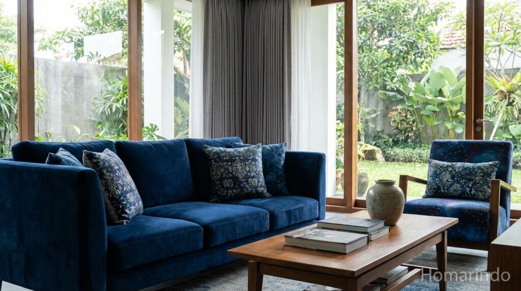 Warna Sofa Biru Kedalaman Samudra