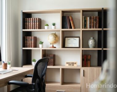 Dekorasi Rak Buku yang Membuat Ruang Kerja Terlihat Profesional