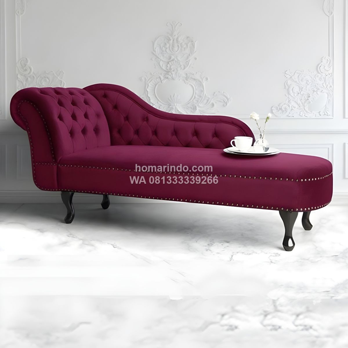 Sofa Chaise Lounge Klasik Mewah Bahan Premium