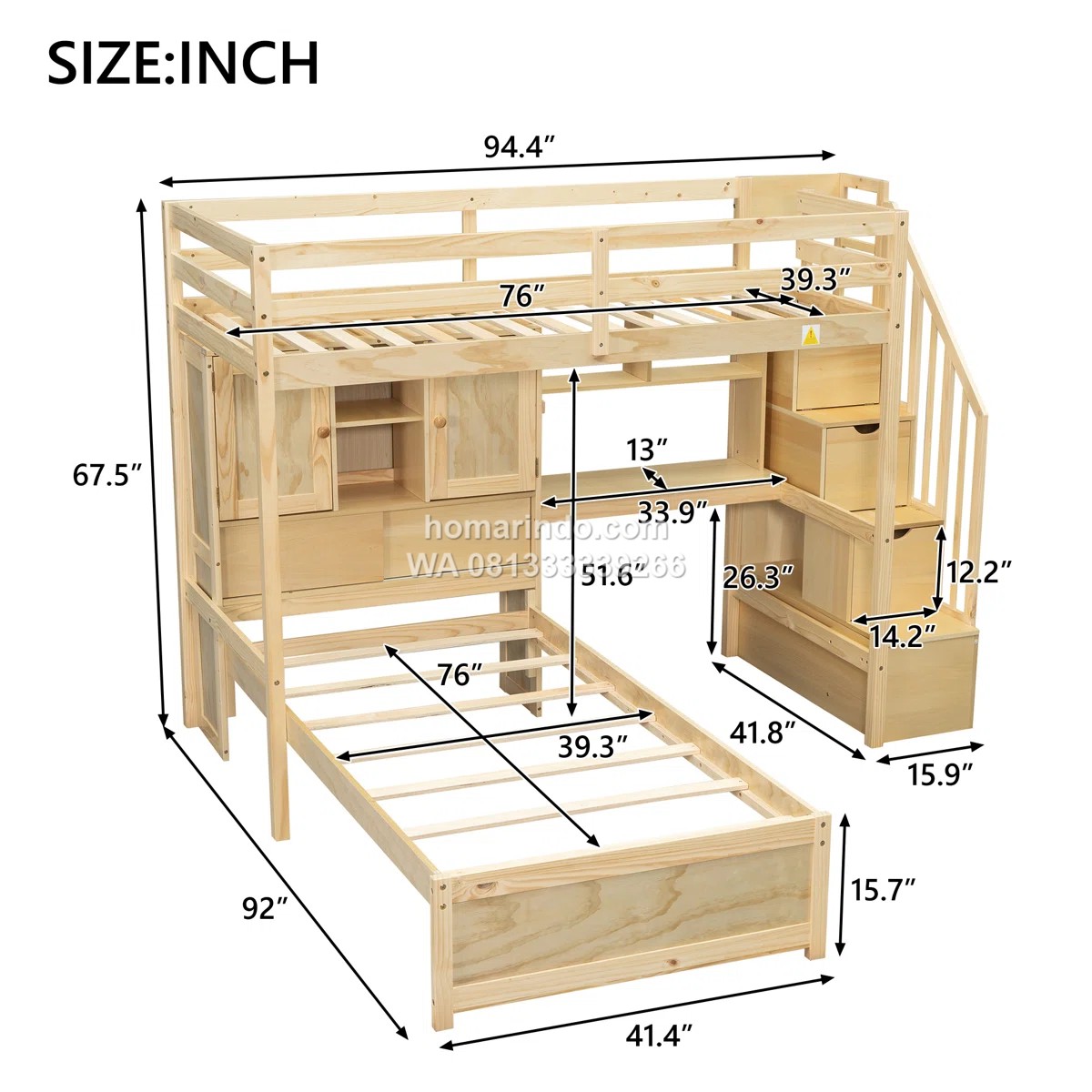 Tempat Tidur Susun Dengan Meja Belajar Dan Tempat Penyimpanan 5 Tempat Tidur Susun Dengan Meja Belajar Dan Tempat Penyimpanan