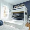 Tempat Tidur Tingkat Minimalis Dengan Sorong Warna Putih
