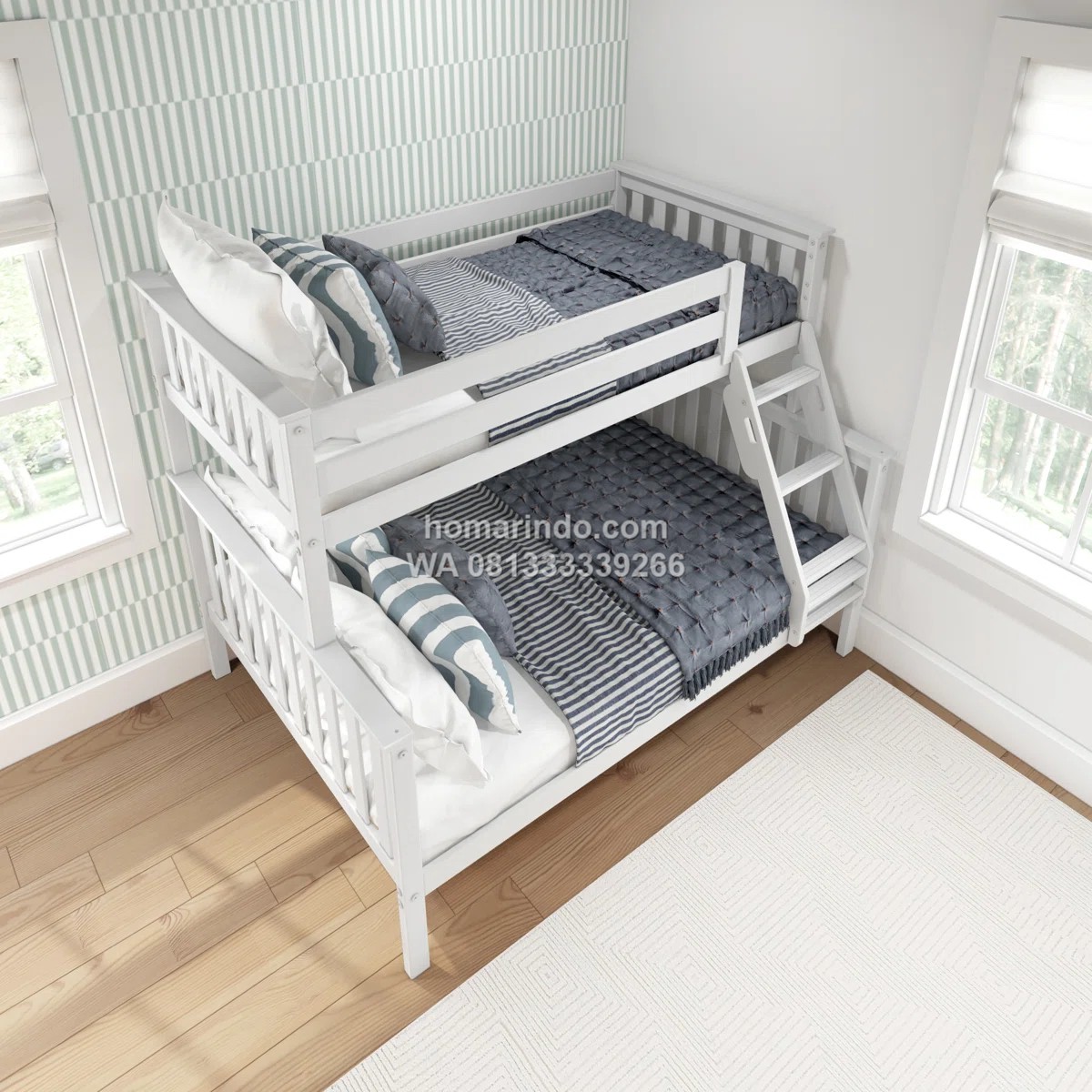 Tempat Tidur Tingkat Warna Putih Duco Minimalis Modern Tempat Tidur Tingkat Warna Putih Duco Minimalis Modern