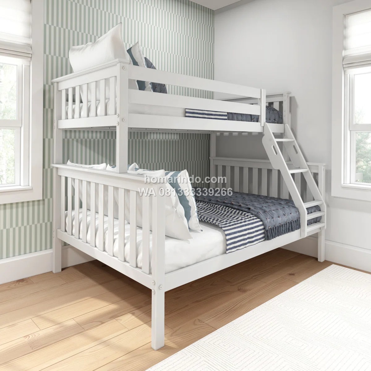 Tempat Tidur Tingkat Warna Putih Duco Minimalis Modern