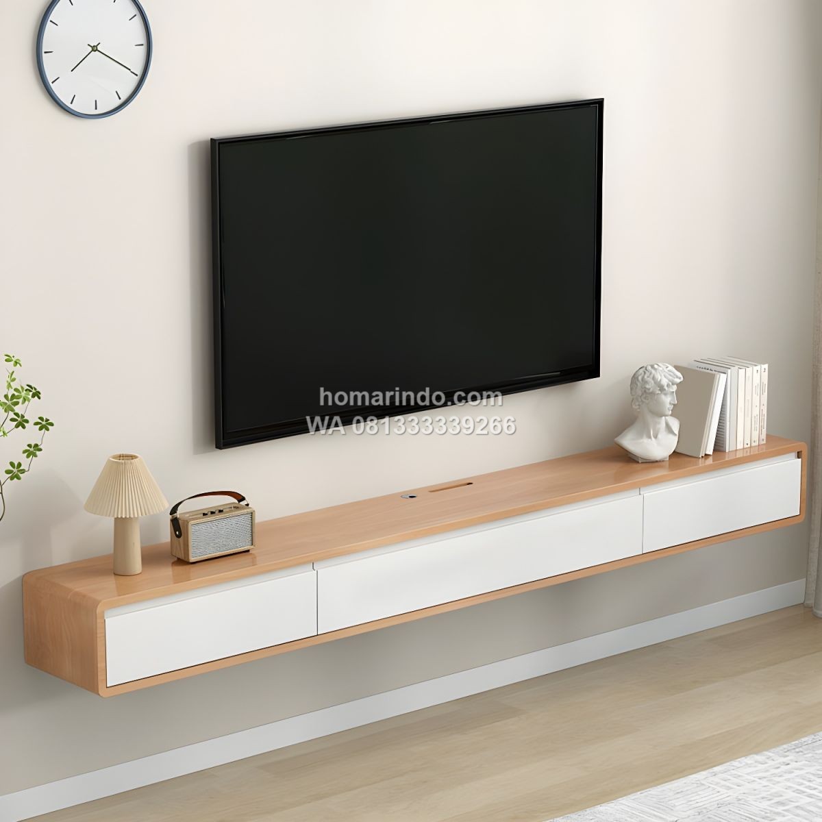 Bufet TV Gantung Desain Minimalis 3 Laci 2 Bufet TV Gantung Desain Minimalis 3 Laci