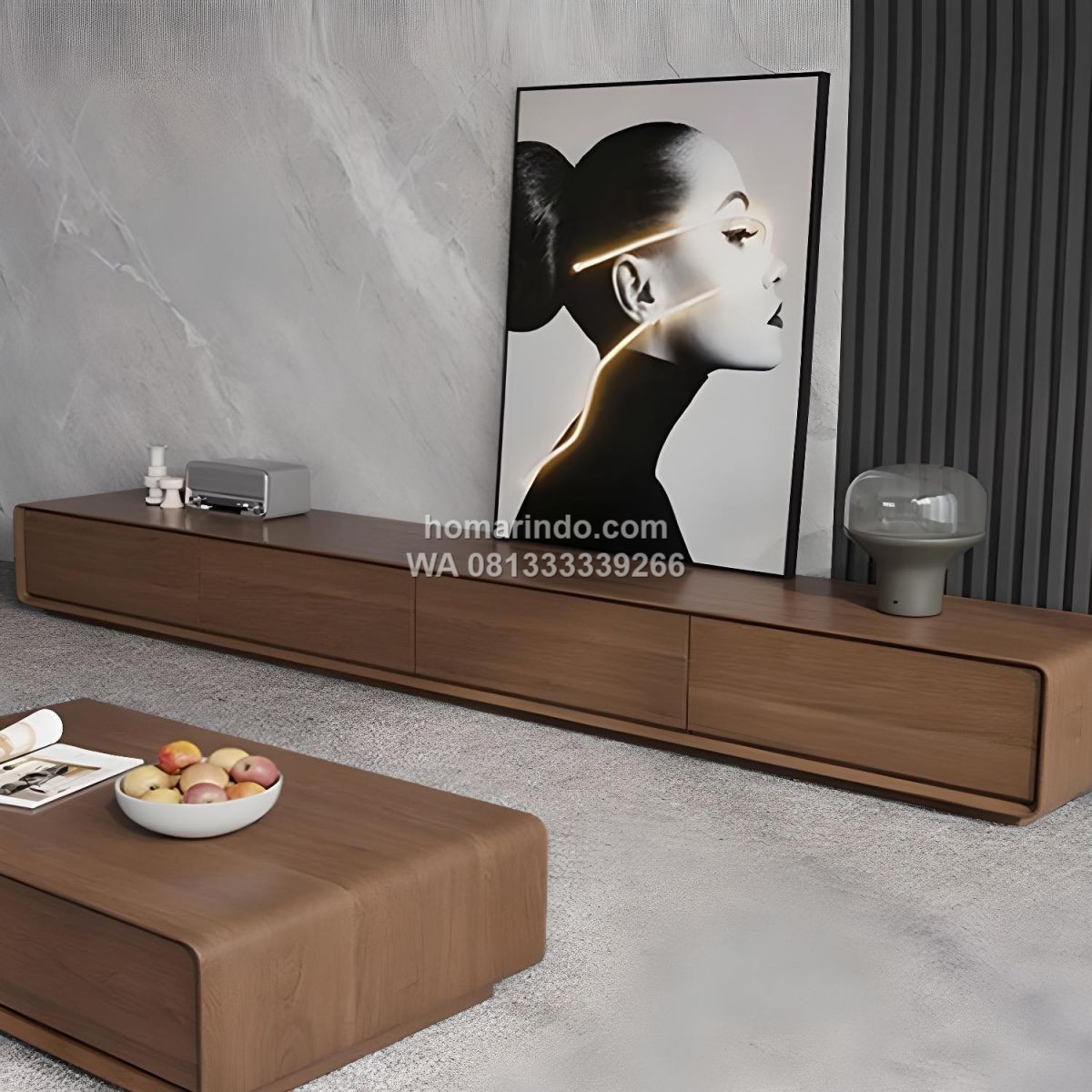 Bufet TV Jati Minimalis Modern 4 Laci Terbaru 2 Bufet TV Jati Minimalis Modern 4 Laci Terbaru