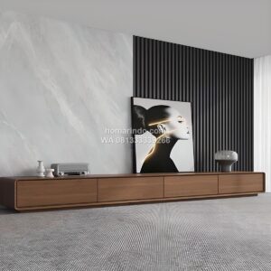 Bufet TV Jati Minimalis Modern 4 Laci Terbaru