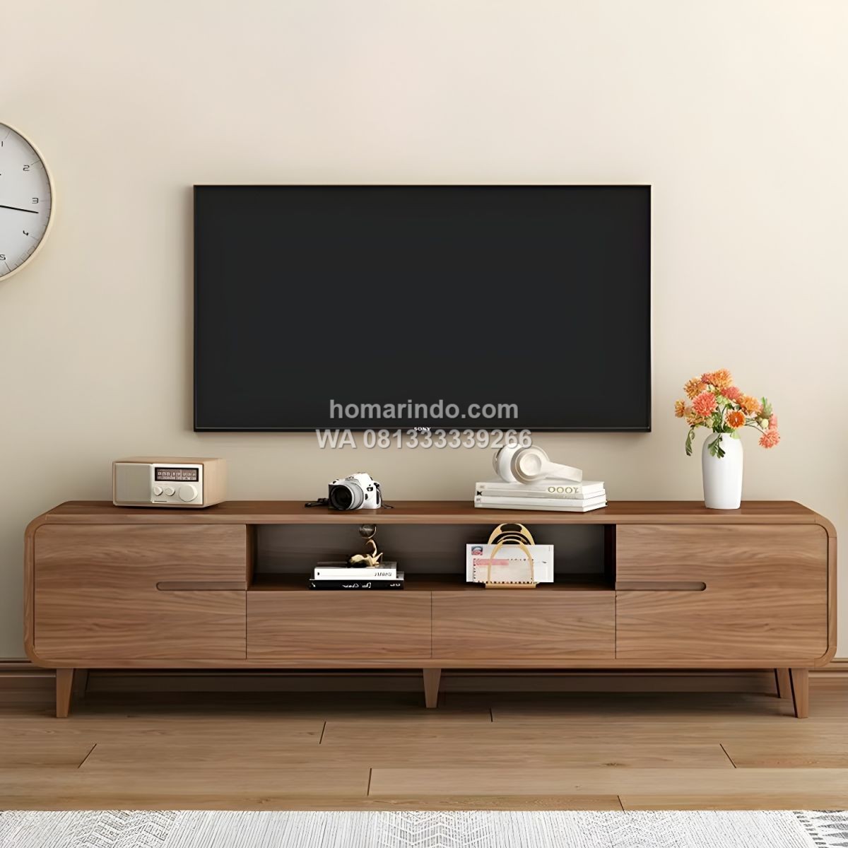Bufet TV Kayu Jati Minimalis Dengan Penyimpanan 2 Bufet TV Kayu Jati Minimalis Dengan Penyimpanan