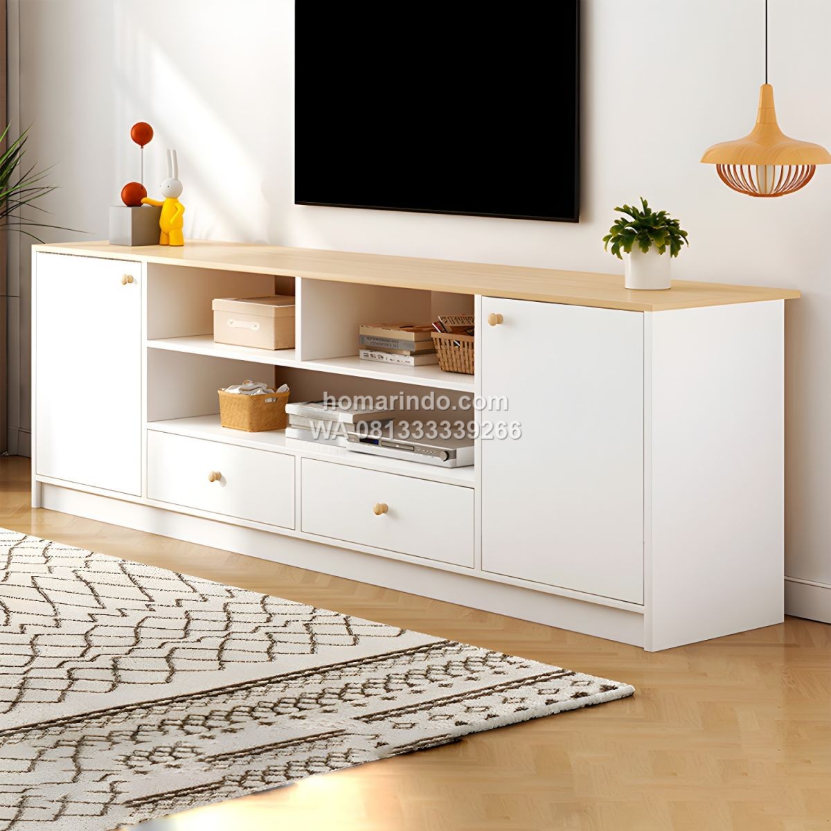 Bufet TV Minimalis HPL 2 Laci Desain Modern 2 Bufet TV Minimalis HPL 2 Laci Desain Modern