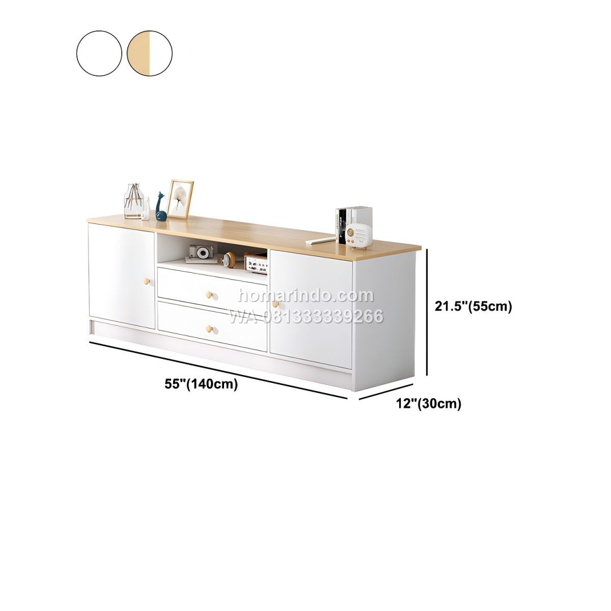 Bufet TV Minimalis HPL 2 Laci Desain Modern 4 Ukuran Bufet TV Minimalis HPL 2 Laci Desain Modern