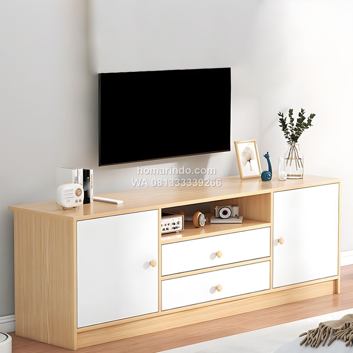 Bufet TV Minimalis HPL 2 Laci Desain Modern