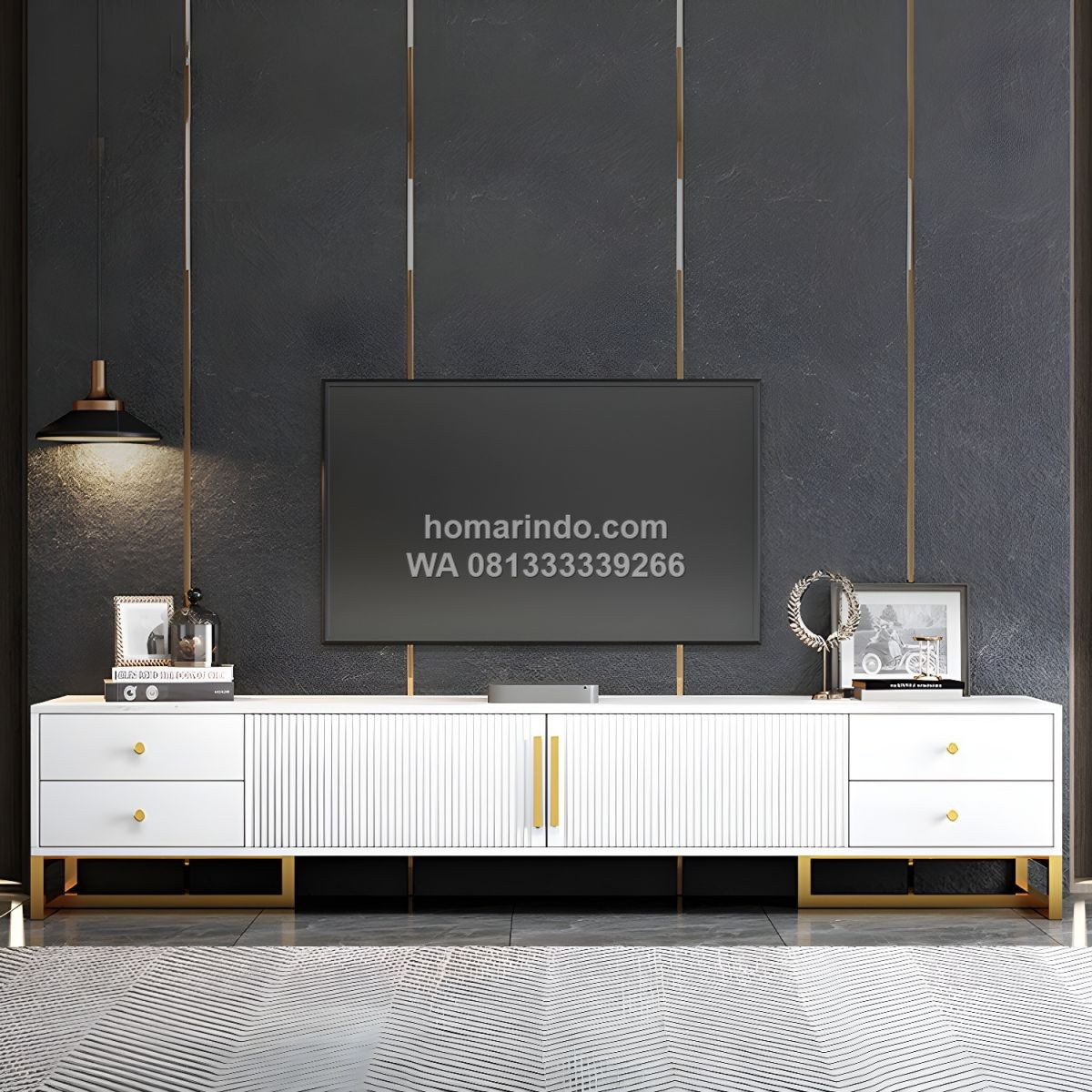 Bufet TV Minimalis Modern Terbaru Warna Putih 2 Bufet TV Minimalis Modern Terbaru Warna Putih