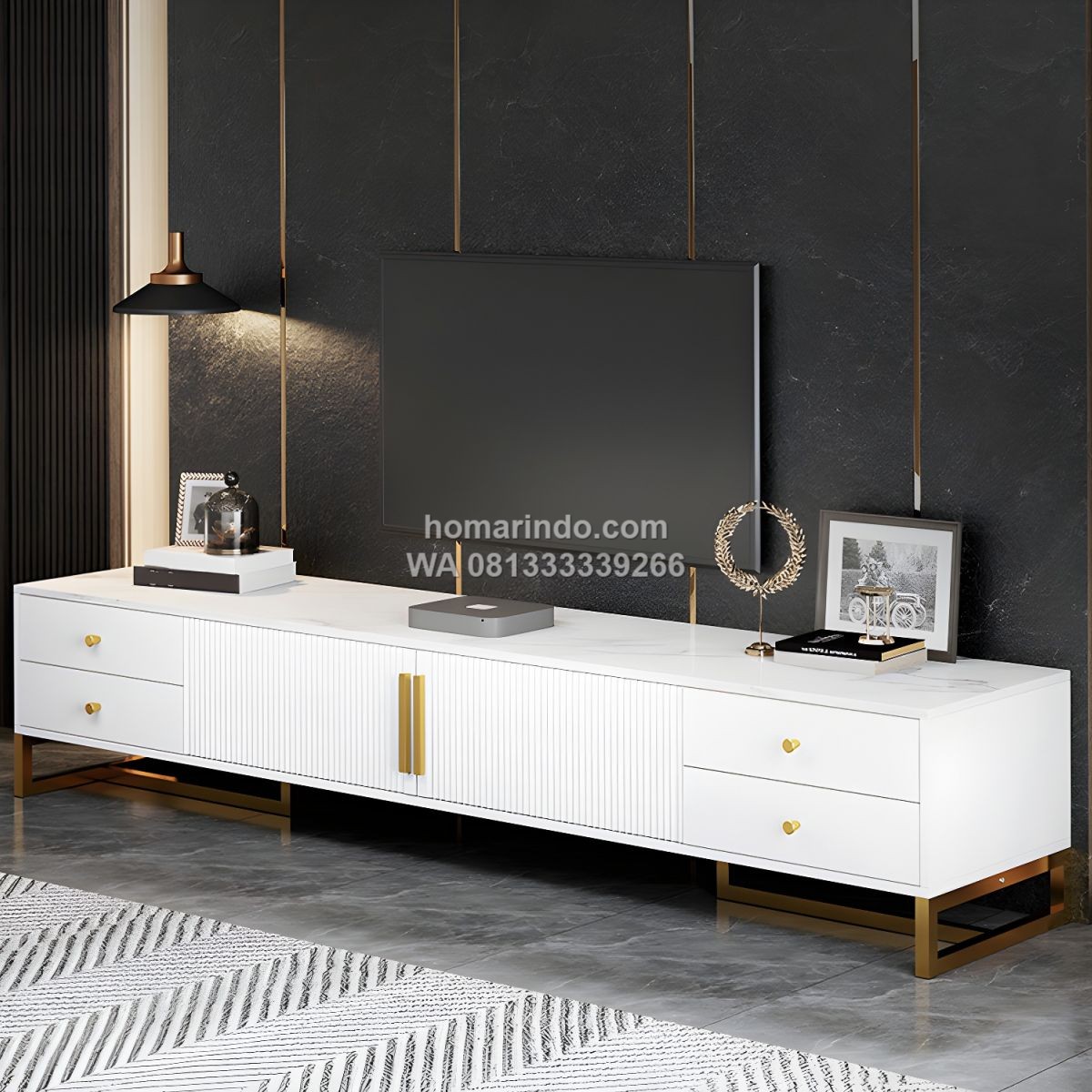 Bufet TV Minimalis Modern Terbaru Warna Putih