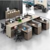 Meja Kantor Partisi L Shape Minimalis Dengan Penyimpanan