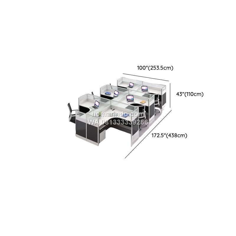 Meja Kantor Partisi Staff Minimalis Modern L Shape 2 Meja Kantor Partisi Staff Minimalis Modern L Shape