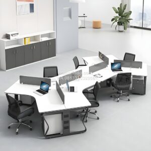 Meja Partisi 6 Staff Desain Minimalis Modern Terbaru