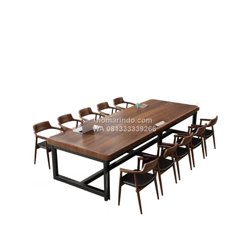 Meja Rapat Kantor HPL Minimalis Modern Kaki Besi 2 Meja Rapat Kantor HPL Minimalis Modern Kaki Besi