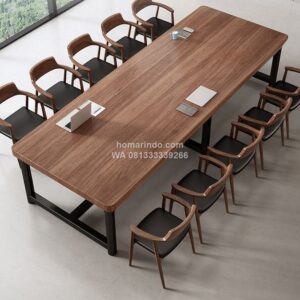 Meja Rapat Kantor HPL Minimalis Modern Kaki Besi