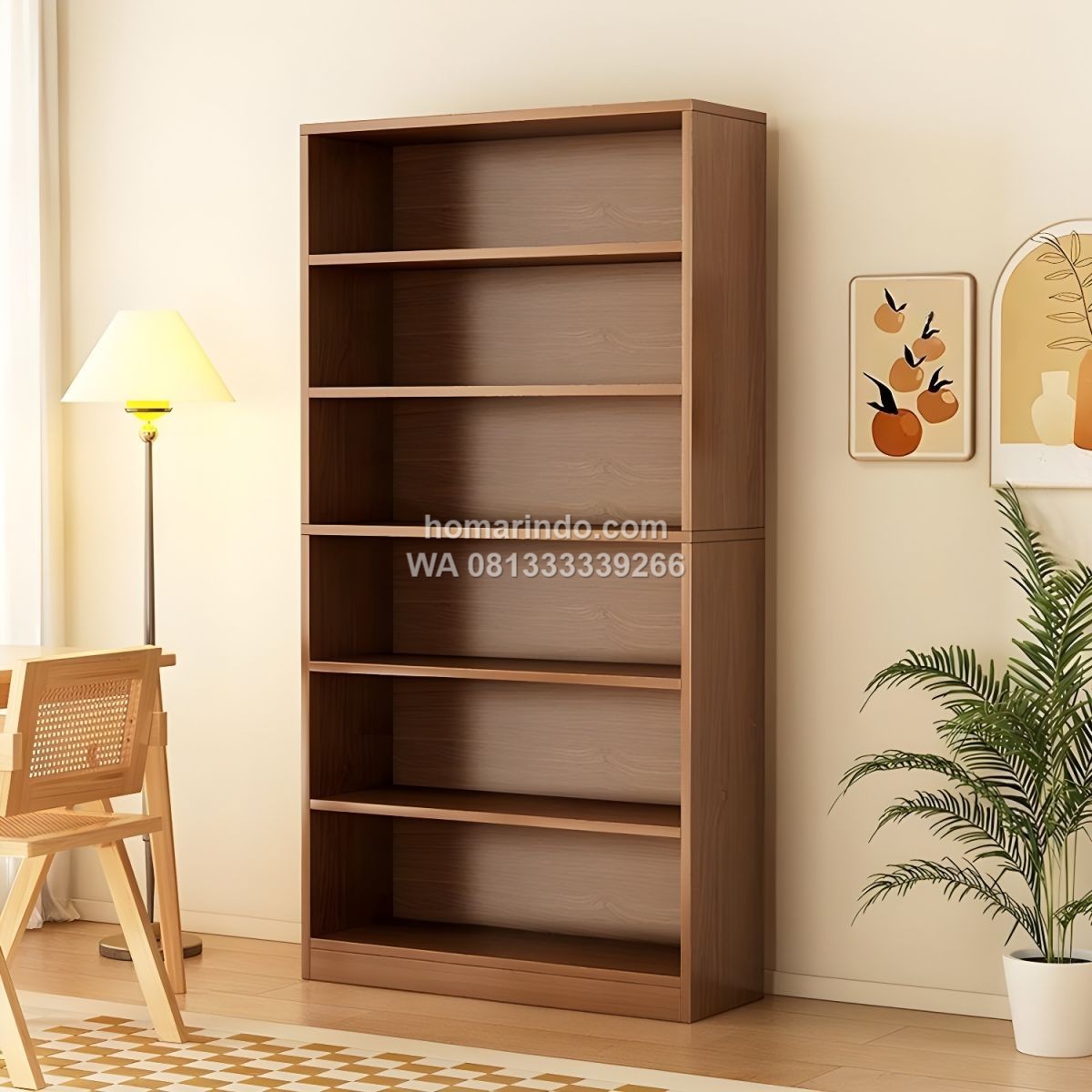Rak Untuk Buku Model Terbuka Desain Minimalis 5 Susun