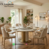 Set Meja Makan Marmer Mewah – Seri Luxury Dining Round Table