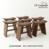 Set Kursi Stool Dingklik Jati Minimalis Japandi Premium (Isi 7 Pcs)