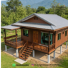 Rumah Panggung Kayu Jati Minimalis Modern
