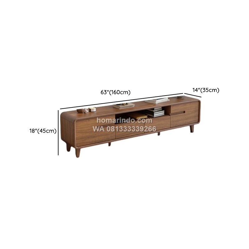 Meja TV Kayu Jati Minimalis Modern 2 Laci Warna Natural 3 Ukuran Meja TV Kayu Jati Minimalis Modern 2 Laci Warna Natural