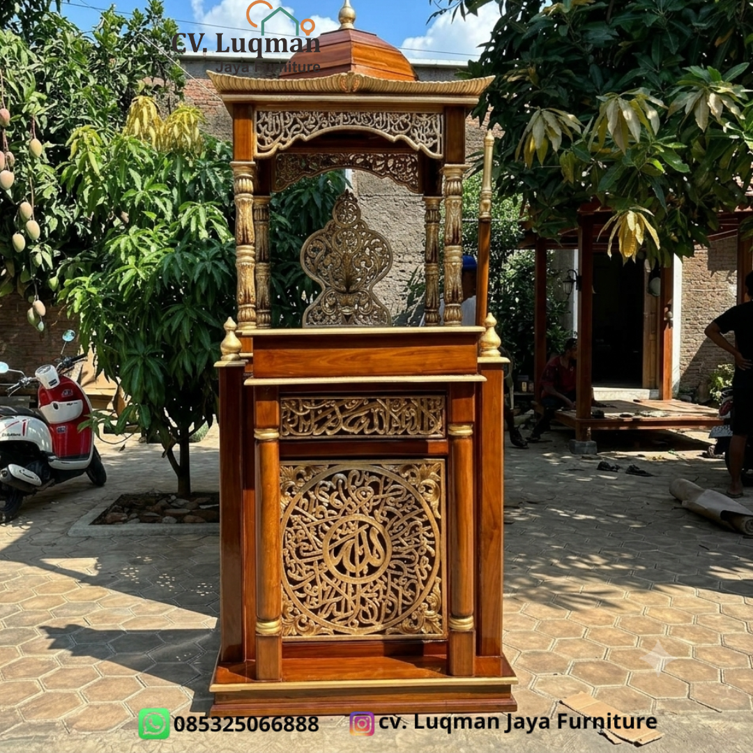 Mimbar Masjid Ukir Jati Mewah Harga Terbaik