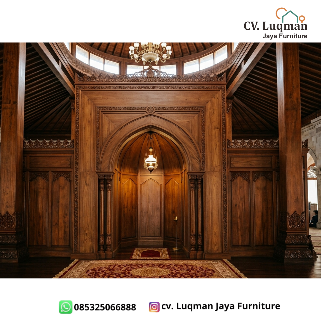 Mihrab Masjid Kayu Jati Premium CV. Luqman Jaya Furniture 