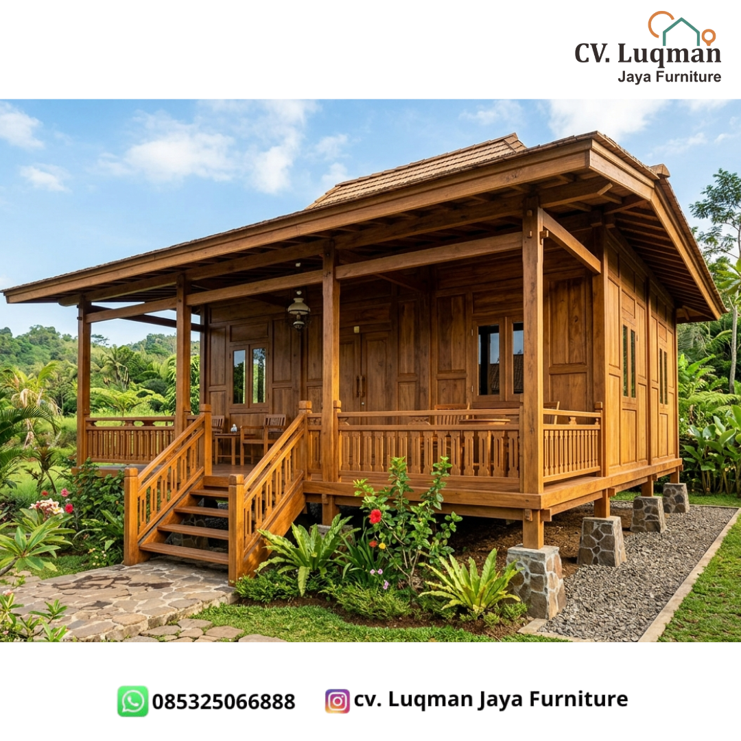 Rumah Kayu Jati Klasik Menawan Rumah Kayu Jati Klasik Menawan