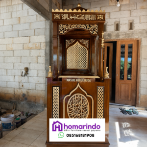 Mimbar Masjid Ukir Kayu Jati Premium