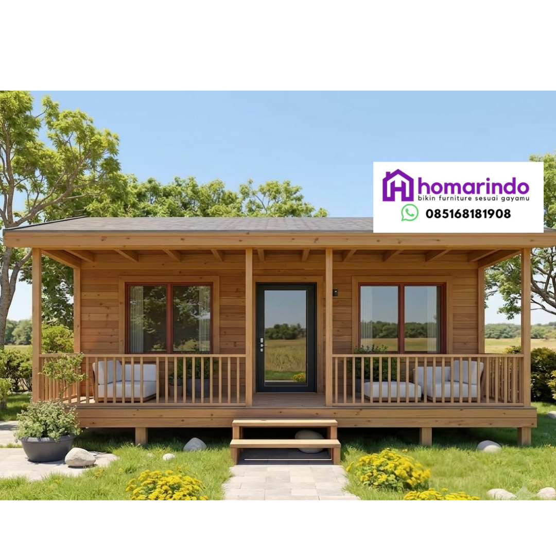 Rumah Glamping Minimalis Kayu Jati