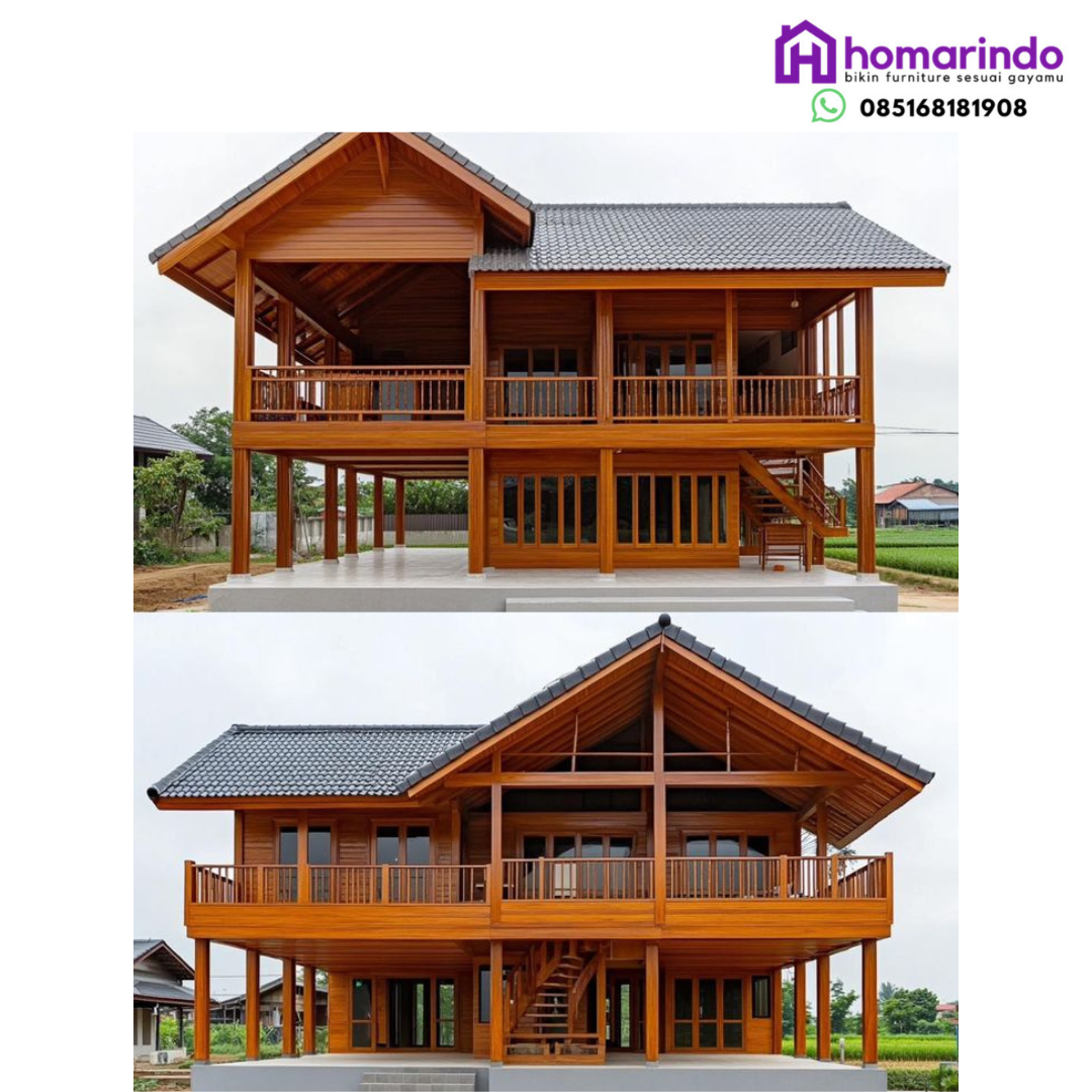 Rumah Panggung Megah Kayu Jati Karya Jepara