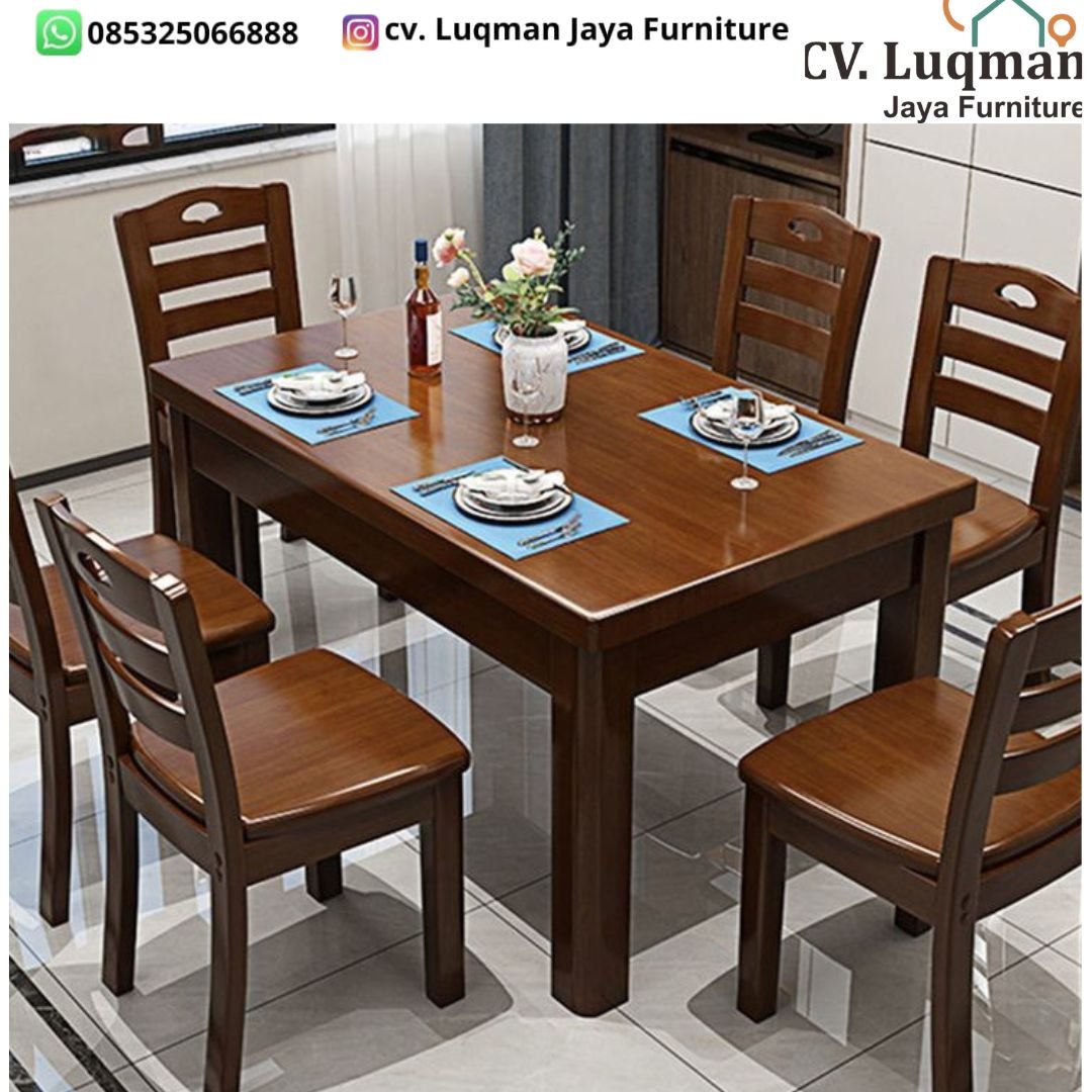 Set Meja Makan Kayu Jati TPK