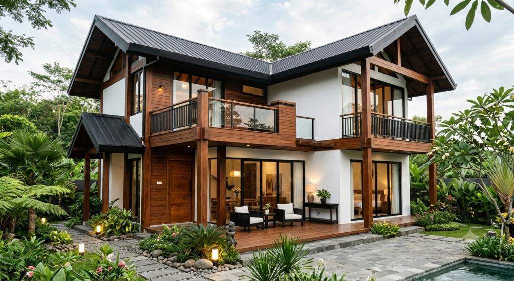 7 Inspirasi Rumah Kayu Jati Minimalis Modern ala Skandinavia 4 Gemini Generated Image aciyakaciyakaciy