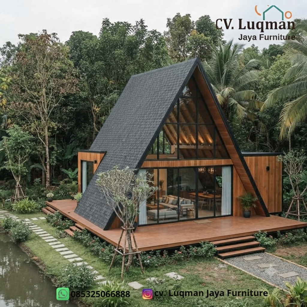 Rumah Kayu Segitiga Kombinasi Rumah Kayu Segitiga Kombinasi