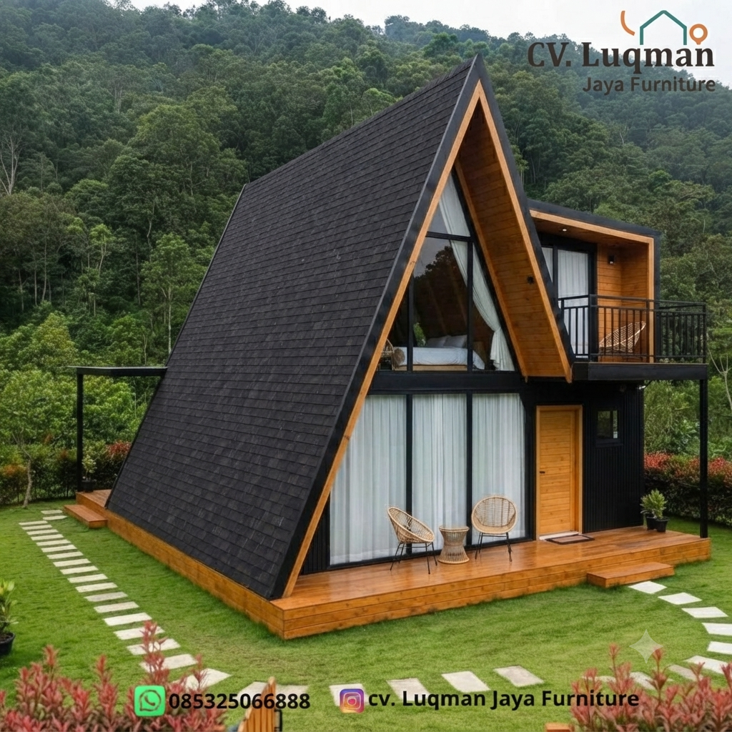 Hunian Kayu Jati Modern Model Segitiga Eksklusif Hunian Kayu Jati Modern Model Segitiga Eksklusif