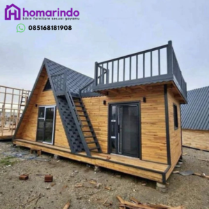 Rumah Kayu Jati Kombinasi Segitiga