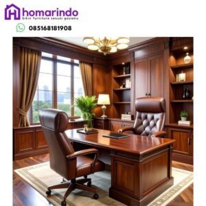 Meja Kantor Mewah Kayu Jati TPK