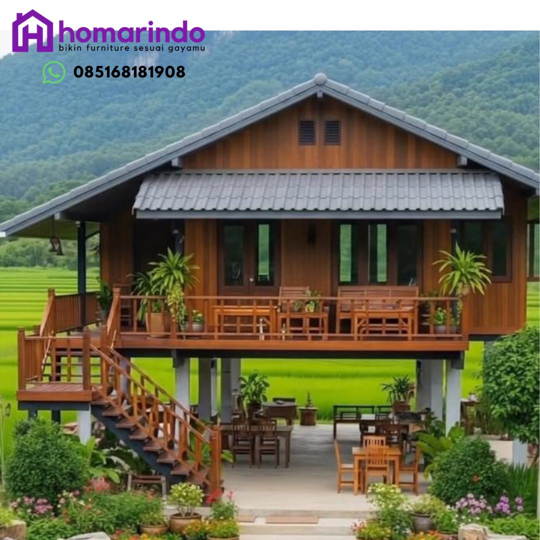 Rumah Panggung Modern Kayu Jati Perhutani