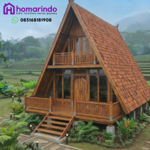 Rumah Kayu Jati Segitiga 4x6 - Desain Modern & Kokoh - Homarindo