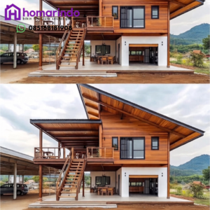 Rumah Panggung Kayu Jati Modern