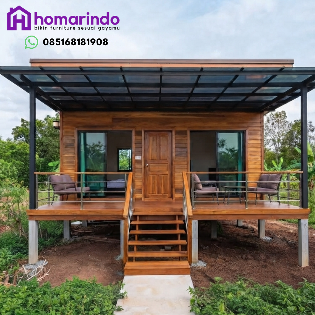 Rumah Panggung Kayu Jati Minimalis